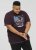 D555 NOVA Cali Surf Printed Crew Neck T-Shirt Plum - Tricouri - Tricouri Bărbați Mărimi Mari