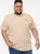 D555 SANDFORD Double Layer On Neck Ribs And Hem Waffle Textured T-Shirt Beige - Tricouri - Tricouri Bărbați Mărimi Mari
