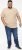D555 SANDFORD Double Layer On Neck Ribs And Hem Waffle Textured T-Shirt Beige - Tricouri - Tricouri Bărbați Mărimi Mari