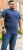 D555 ORSTON Reno Fabric Crew Neck T-Shirt With Chest Embroidery Blue Reno - Tricouri - Tricouri Bărbați Mărimi Mari