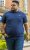 D555 ORSTON Reno Fabric Crew Neck T-Shirt With Chest Embroidery Blue Reno - Tricouri - Tricouri Bărbați Mărimi Mari