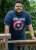 D555 ROGERS Official Captain America Printed T-Shirt Dark Navy - Tricouri - Tricouri Bărbați Mărimi Mari