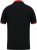 D555 CHESTER Pique Polo With Red Collar With Tipping Detail And Chest Embroidery Black - Tricouri polo - Tricouri Polo Bărbați Mărimi Mari