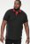 D555 CHESTER Pique Polo With Red Collar With Tipping Detail And Chest Embroidery Black - Tricouri polo - Tricouri Polo Bărbați Mărimi Mari