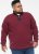 D555 HIRALDO Quarter Neck Pique Fleece Sweatshirt With Chest Embroidery Red - Pulovere & hanorace - Pulovere & Hanorace Bărbați Mărimi Mari
