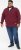 D555 HIRALDO Quarter Neck Pique Fleece Sweatshirt With Chest Embroidery Red - Pulovere & hanorace - Pulovere & Hanorace Bărbați Mărimi Mari