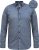 D555 MANGALA Geometric AOP Long Sleeve Shirt With Concealed Button Down Collar Navy - Cămăși - Cămăși Bărbați Mărimi Mari