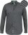 D555 KEATON Micro AOP Long Sleeve Shirt With Concealed Button Down Collar Grey - Cămăși - Cămăși Bărbați Mărimi Mari