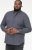 D555 KEATON Micro AOP Long Sleeve Shirt With Concealed Button Down Collar Grey - Cămăși - Cămăși Bărbați Mărimi Mari