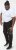 D555 COTGRAVE Couture Elasticated Waistband Jogger With Woven Fabric Trim Black - Pantaloni trening - Pantaloni Trening Bărbați Mărimi Mari