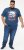 D555 NEAL Skull With Flames Printed Crew Neck T-Shirt Navy/Blue Twist - Tricouri - Tricouri Bărbați Mărimi Mari