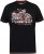 D555 LORNE Motor Bike Splatter Printed Crew Neck T-Shirt Washed Black - Tricouri - Tricouri Bărbați Mărimi Mari