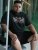 D555 Leamington Tiger Eyes Printed Crew Neck T-shirt Black - Tricouri - Tricouri Bărbați Mărimi Mari