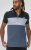 D555 Leeds Cut And Sew Polo With Jacquard Collar And Cuffs Navy - Tricouri polo - Tricouri Polo Bărbați Mărimi Mari