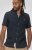 D555 Pontefract Jacquard Linen Mix Short Sleeve Shirt With Button Down Navy - Cămăși - Cămăși Bărbați Mărimi Mari