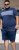 D555 Swansea Cut And Sew Crew Neck T-Shirt Navy - Tricouri - Tricouri Bărbați Mărimi Mari
