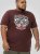 D555 Loughborough Official Gas Monkey Crew Neck T-Shirt Burgundy Black Twist - Tricouri - Tricouri Bărbați Mărimi Mari