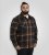 D555 Aldershot Long Sleeve Heavy Shacket Overshirt Tan/Navy Check - Cămăși - Cămăși Bărbați Mărimi Mari