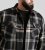 D555 Falkirk Long Sleeve Heavy Shacket Overshirt Black/Grey - Cămăși - Cămăși Bărbați Mărimi Mari