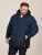 D555 Hank Ripstop Contrast Panelled Padded Hooded Jacket Albastru marin - Geci - Geci Bărbați Mărimi Mari