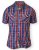 D555 ELIAS Short Sleeve Blue & Red Check Shirt - Cămăși - Cămăși Bărbați Mărimi Mari