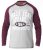 D555 KELTON Long Sleeve Raglan T-Shirt Grey/Burgundy - Tricouri - Tricouri Bărbați Mărimi Mari