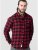 D555 Lawton LS Flannel Shirt Red - Cămăși - Cămăși Bărbați Mărimi Mari