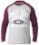 D555 KELTON Long Sleeve Raglan T-Shirt Grey/Burgundy - Tricouri - Tricouri Bărbați Mărimi Mari