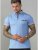 D555 Journey Fine Melange Polo Blue - Tricouri polo - Tricouri Polo Bărbați Mărimi Mari
