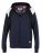 D555 Silverton Contrast Panneled Hoodie Navy - Pulovere & hanorace - Pulovere & Hanorace Bărbați Mărimi Mari