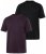 JP1880 702637 Tricou cu guler rotund set de 2 Violet închis/Neagră - Tricouri - Tricouri Bărbați Mărimi Mari