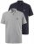 JP1880 704317 Tricou polo set de 2 Bleumarin/Gri melanj - Tricouri polo - Tricouri Polo Bărbați Mărimi Mari