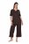 Ulla Popken 806944 Pijama cu mânecă scurtă Maro - Pijamale/Haine de casă - 