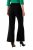 Ulla Popken 813306 Pantaloni de costum largi cu talie elastică Neagră - Pantaloni din material textil - Pantaloni evazați marimi mari