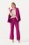 Ulla Popken 813306 Pantaloni de costum largi cu talie elastică Magenta - Pantaloni din material textil - Pantaloni evazați marimi mari