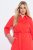 Ulla Popken 815217 Rochie tip cămașă în formă de A cu cordon de legat Roz - Rochii midi - Rochii midi la marimi mari