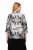 Ulla Popken 816673 Sacou oversize din jacquard cu mânecă 3/4 Neagră - Sacouri - Sacouri în Mărimi Mari pentru Femei