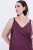 Ulla Popken 820341 Rochie din satin fără mâneci cu decolteu în V Roșu vin - Rochii de seară - Rochii de seară marimi mari