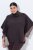 Ulla Popken 820620 Pulover poncho cu guler pe gât Maro mahon - Ponchouri și pelerine - 