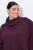 Ulla Popken 820620 Pulover poncho cu guler pe gât Prună - Ponchouri și pelerine - 