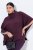 Ulla Popken 820620 Pulover poncho cu guler pe gât Prună - Ponchouri și pelerine - 