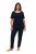 Ulla Popken 821244 Pijama cu buline Bleumarin - Pijamale/Haine de casă - 