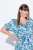 Ulla Popken 824966 Rochie tip cămașă cu flori Bleumarin - Rochii tip cămașă - 