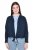 Ulla Popken 827116 Bolero cu guler înalt din amestec de in Bleumarin - Bolerouri - 