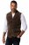 JP1880 827437 Vestă din piele întoarsă cu revere Maro închis - Costume - Costume Bărbați mărimi mari