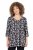 Ulla Popken Snowflake Print 3/4 Sleeve A-Line Tee Black - Tricouri imprimate pentru femei - 