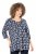 Ulla Popken Snowflake Print 3/4 Sleeve A-Line Tee Navy - Tricouri imprimate pentru femei - 