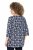 Ulla Popken Snowflake Print 3/4 Sleeve A-Line Tee Navy - Tricouri imprimate pentru femei - 