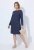 Ulla Popken 834371 Rochie hanorac în dungi Bleumarin - Rochii din molton - 