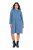 Ulla Popken 834536 Rochie hanorac cu glugă Albastru denim - Rochii din molton - 